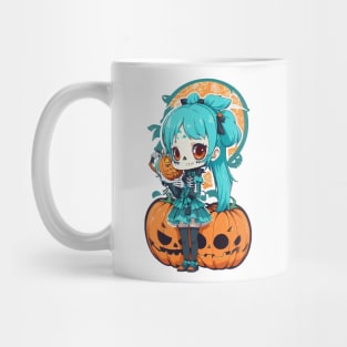 Halloween Skeleton Kawaii Girl Mug